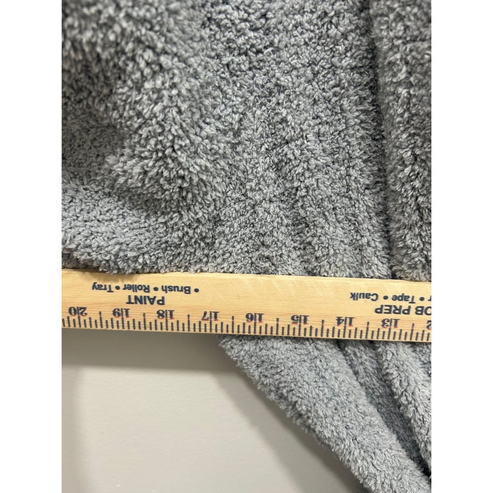 Pottery Barn Cozy Ribbed Robe Women Large Blue Plush Fleece Shawl Collar Belted - Picture 5 of 7
